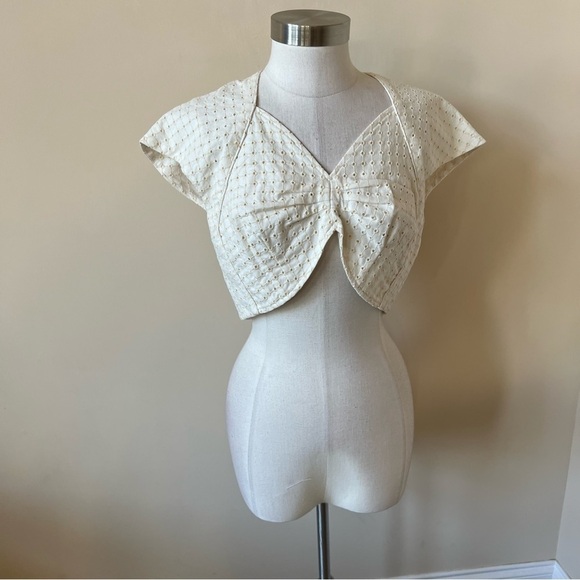 New! Black Iris the dotty eyelet cropped top nwt 13657 - Picture 7 of 13